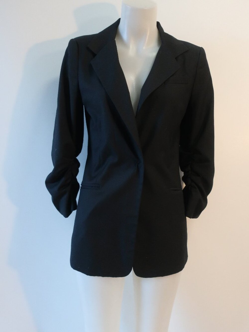 Womens Central Park West Black One Button Blazer M